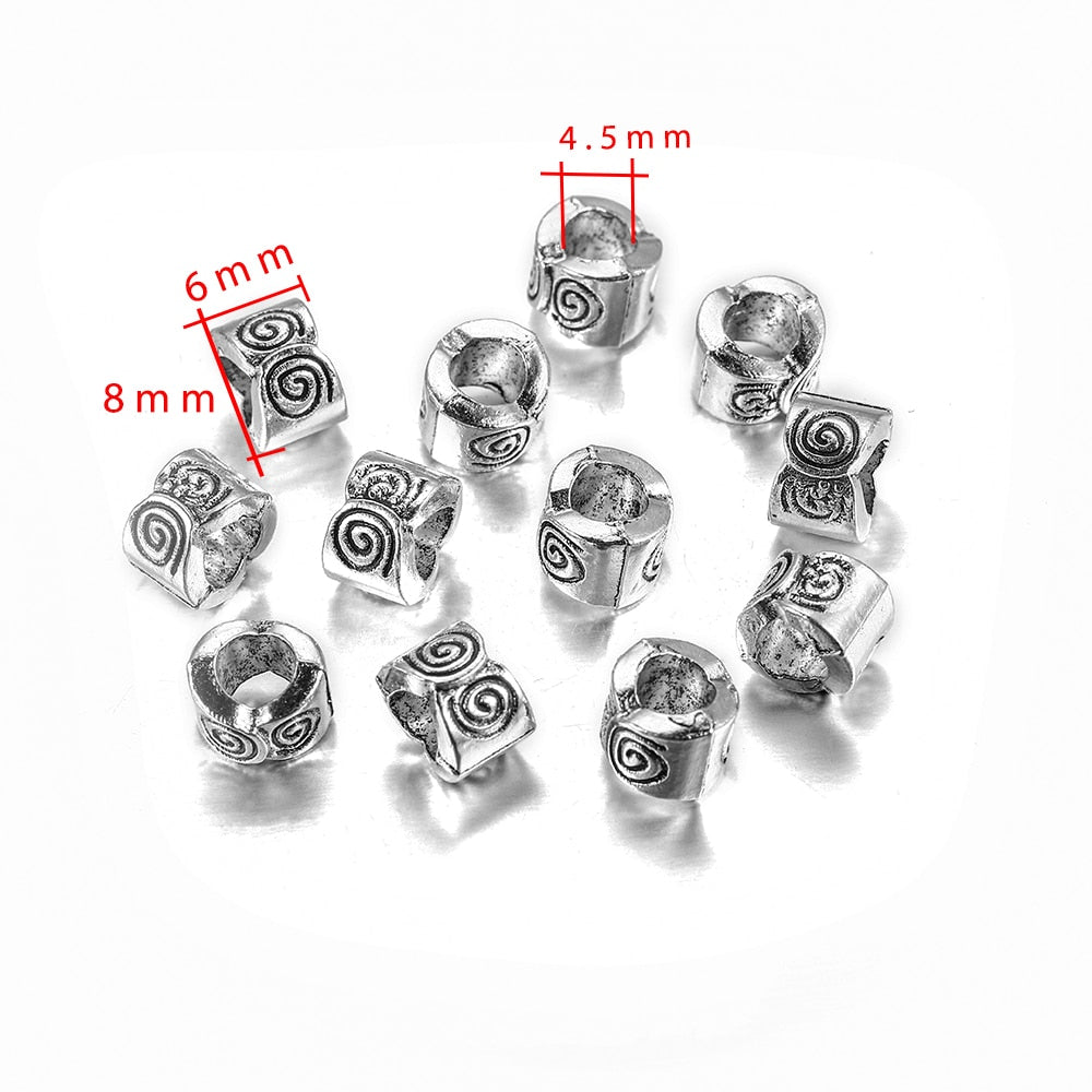 Tibetan Big Hole Spacer Loose Beads, 20pcs