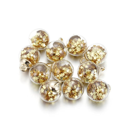 10pcs 16mm Transparent Glass Ball Star Beads