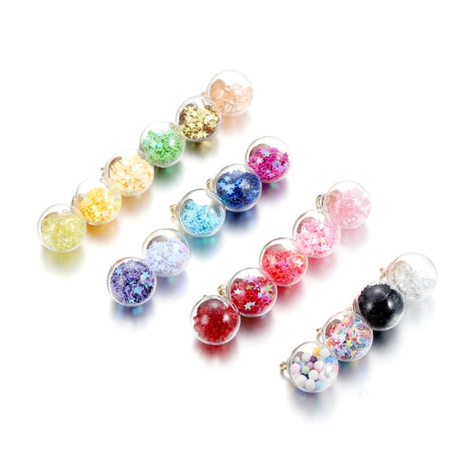 10pcs 16mm Transparent Glass Ball Star Beads