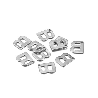 Pendentif lettre alphabet AZ en acier inoxydable, 50 pièces