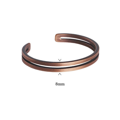 Rustic Viking Luck Cuff: Vintage Copper Bracelet for Men and Women