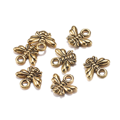 40pcs Antique Tone Bee Charm Pendants