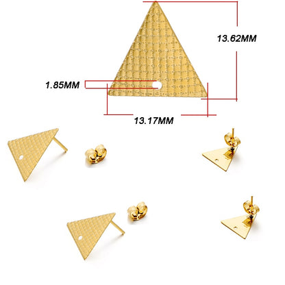 Stainless Steel Geometric Earring Stud Base, 10pcs