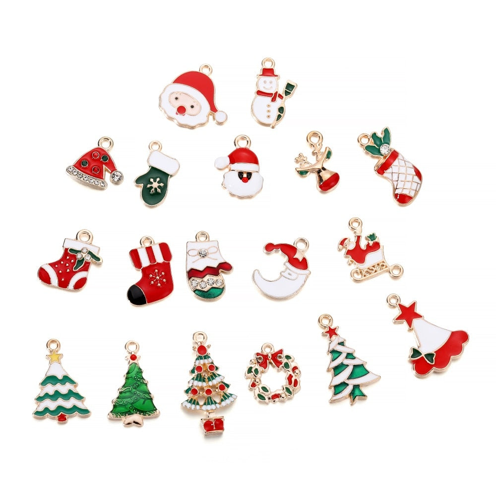 Pendentifs de Noël en métal émaillé, 10-15 pièces