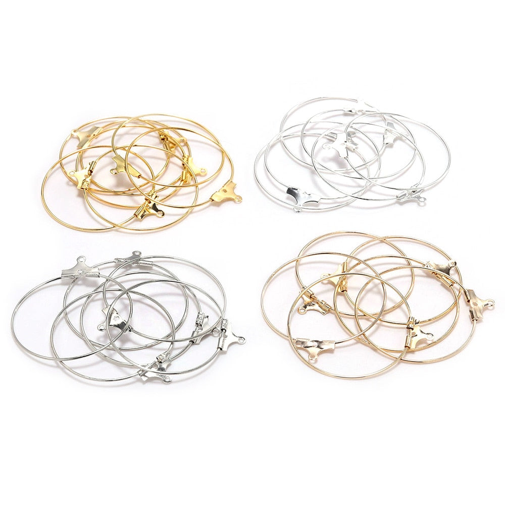 25-40mm Hanging Big Circle Ear Hoops, 30pcs