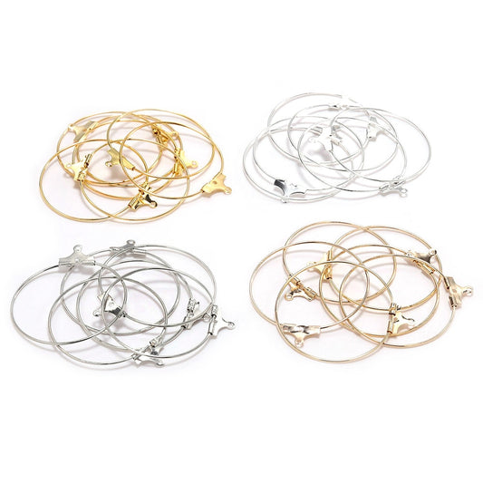 25-40mm Hanging Big Circle Ear Hoops, 30pcs