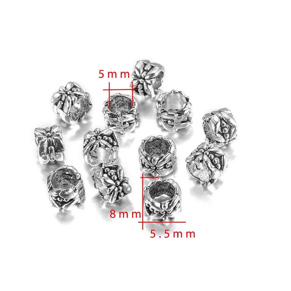 Tibetan Big Hole Spacer Loose Beads, 20pcs