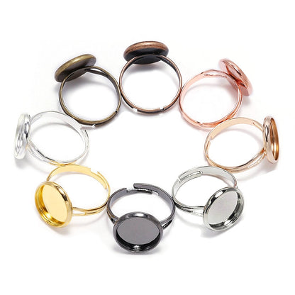 10pcs Adjustable Ring Base for Glass Cabochons