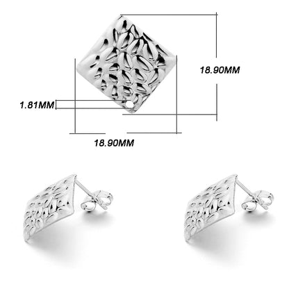 Stainless Steel Geometric Earring Stud Base, 10pcs