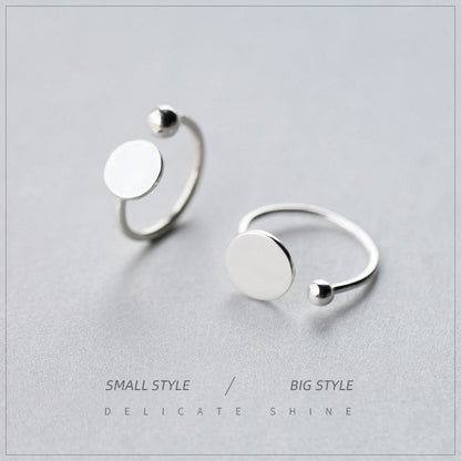 Geometric Disc Beads Silver Ring