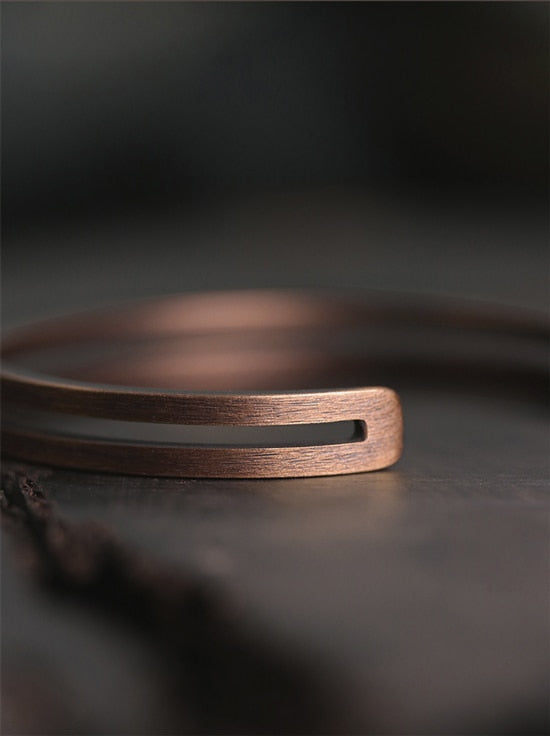 Rustic Viking Luck Cuff: Vintage Copper Bracelet for Men and Women