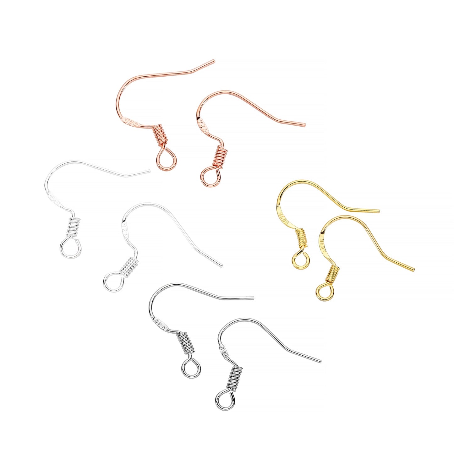 0.6x15mm Earring Clasps Hooks, 50Pcs