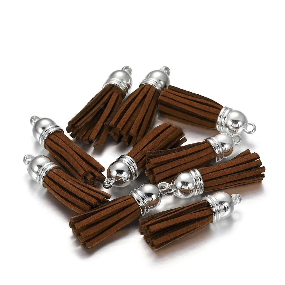 60 pendentifs en cuir vintage avec pampilles de 38 mm.