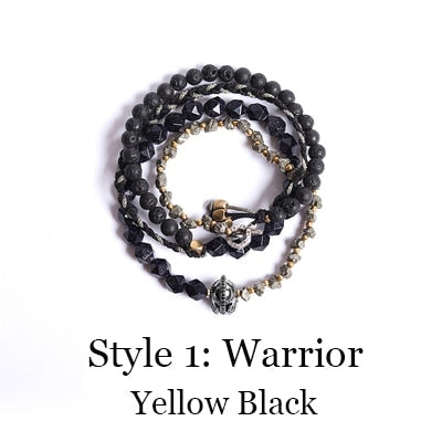 Rock Lava Stone and Blue Sandstone Bracelet