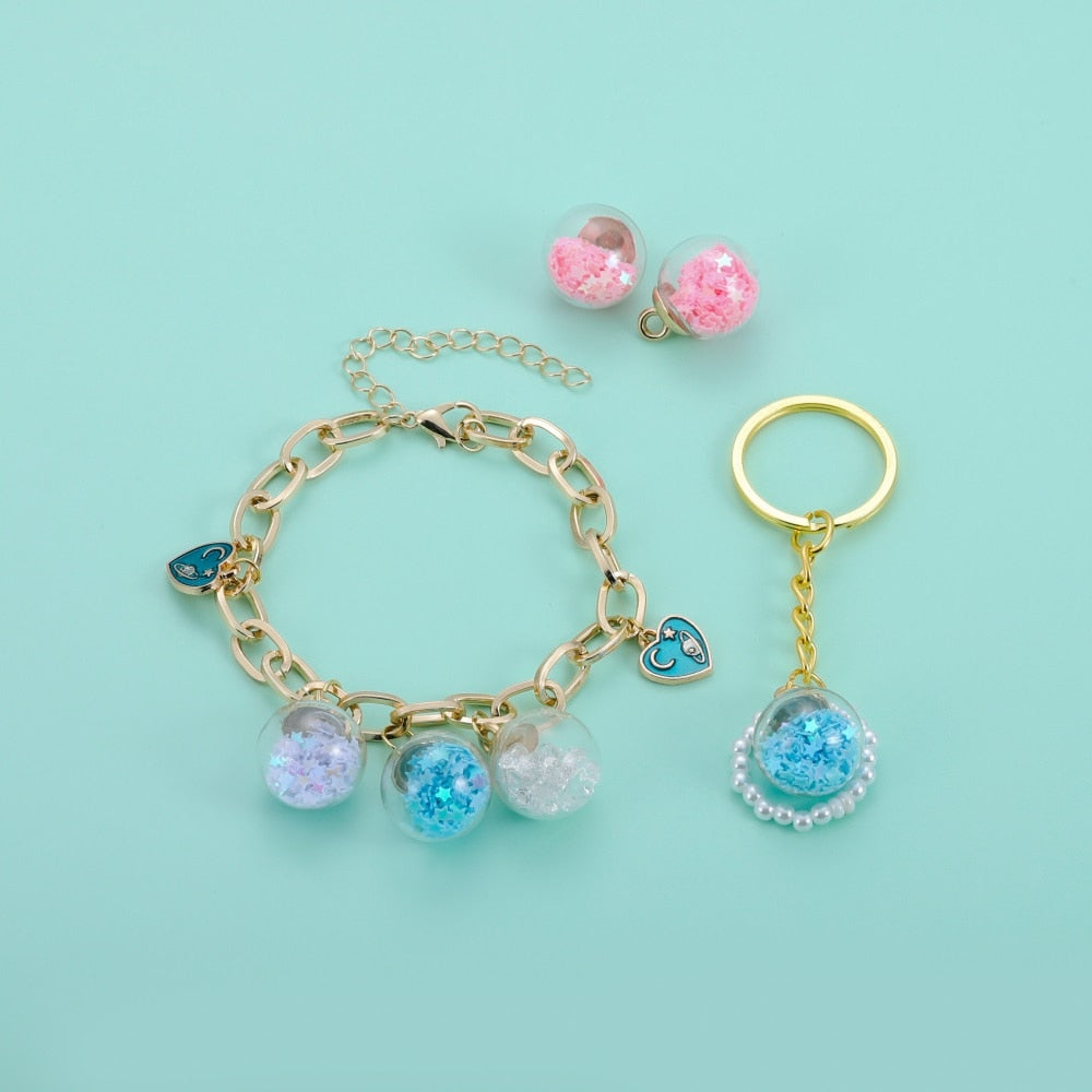 10pcs 16mm Transparent Glass Ball Star Beads