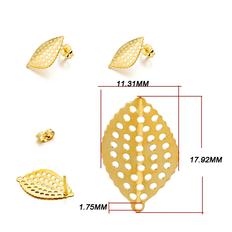 Stainless Steel Geometric Earring Stud Base, 10pcs