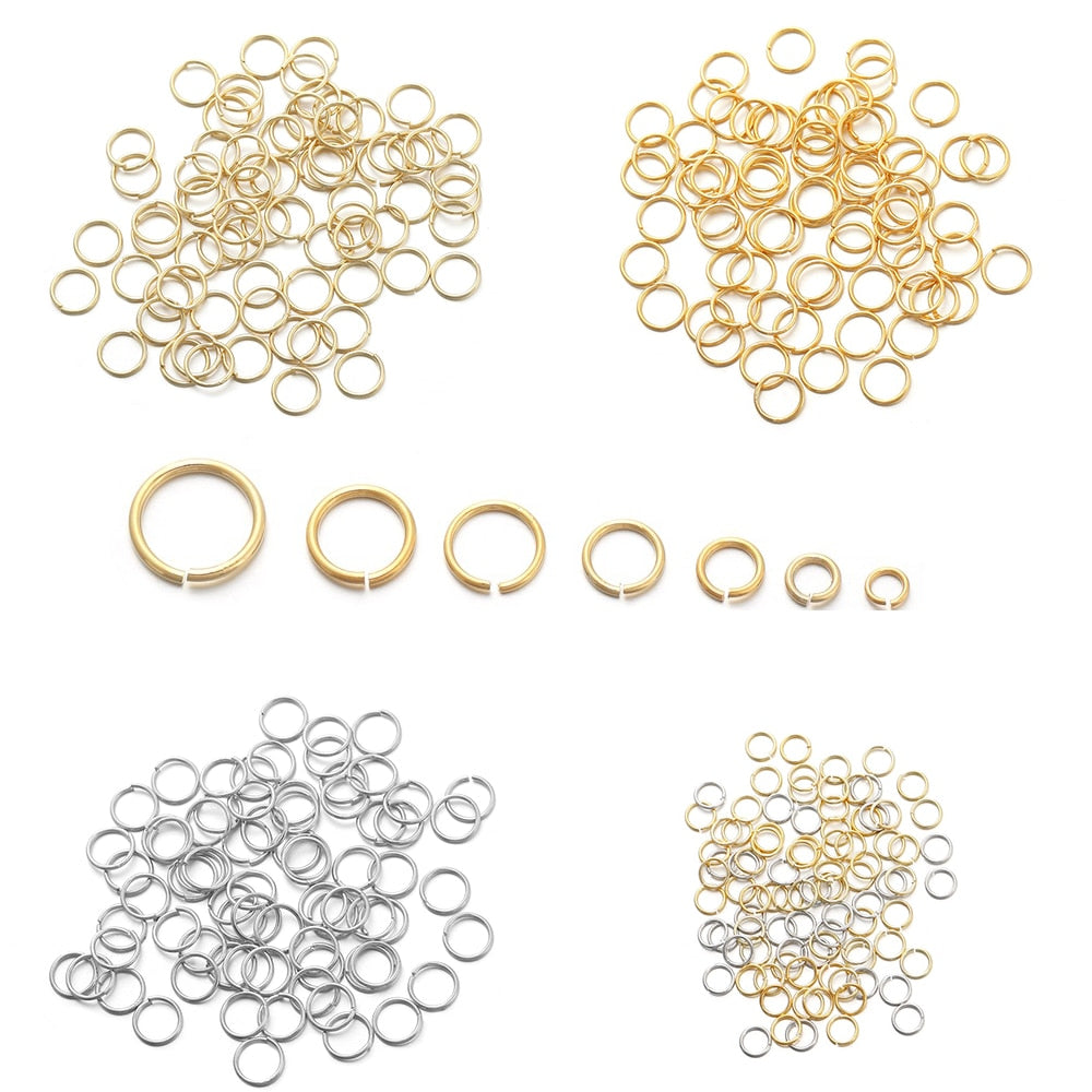 50-200pcs 3-10mm 18K Gold Copper Jump Rings