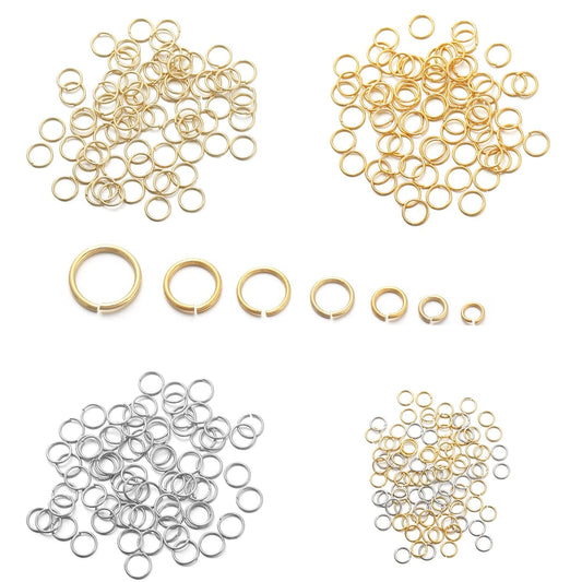 50-200pcs 3-10mm 18K Gold Copper Jump Rings