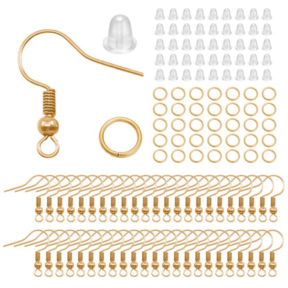 Earring Making Set: Hooks, Rings & Connects, 100-300pcs