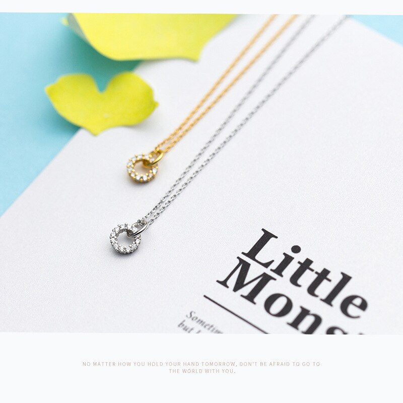 Double Round Clear CZ Necklace