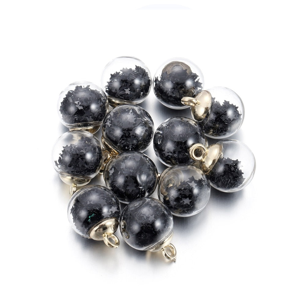 10pcs 16mm Transparent Glass Ball Star Beads