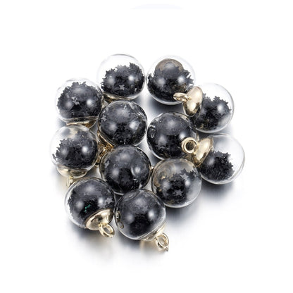 10pcs 16mm Transparent Glass Ball Star Beads