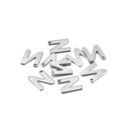 Pendentif lettre alphabet AZ en acier inoxydable, 50 pièces