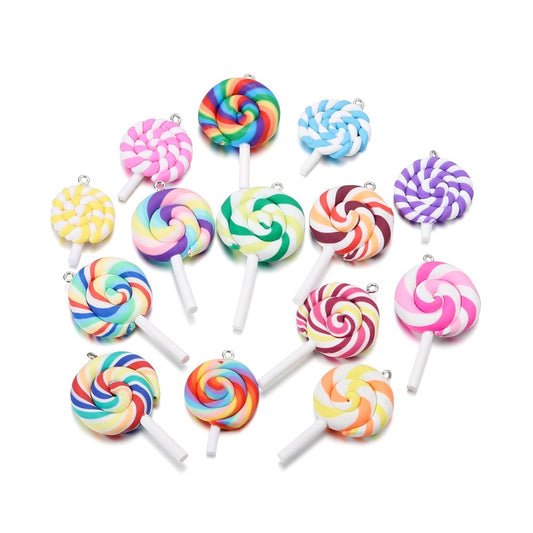 Süßer Candy Color Marshmallow Polymer Clay Anhänger, 10 Stück
