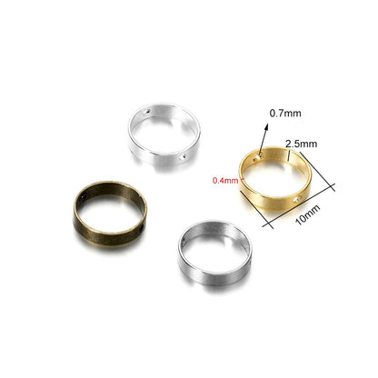 20 Stück 6-11 mm gerade Anhänger aus Metall mit geometrischem Doppellochrahmen