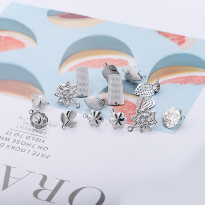 Stainless Steel Geometric Earring Stud Base, 10pcs