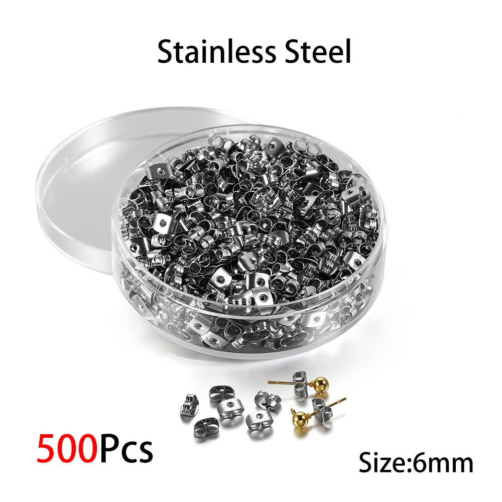 Box Silicone Bullet Earrings Back, 800Pcs