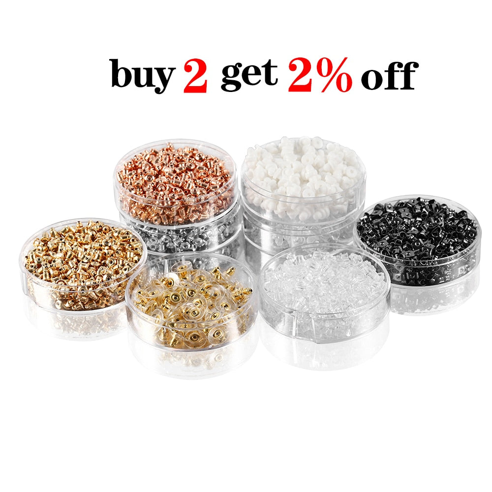 Box Silicone Bullet Earrings Back, 800Pcs