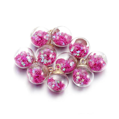 10pcs 16mm Transparent Glass Ball Star Beads