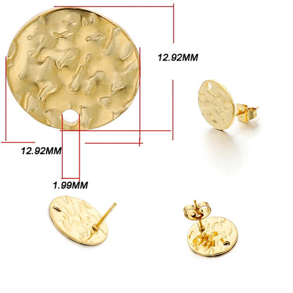 Stainless Steel Geometric Earring Stud Base, 10pcs