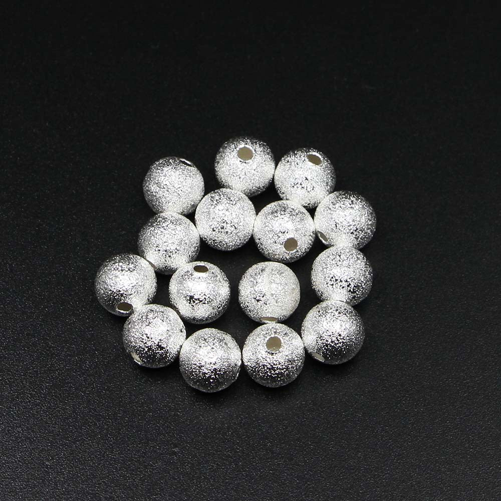 4-12mm Round Frosted Ball Spacer Beads, 20-100pcs