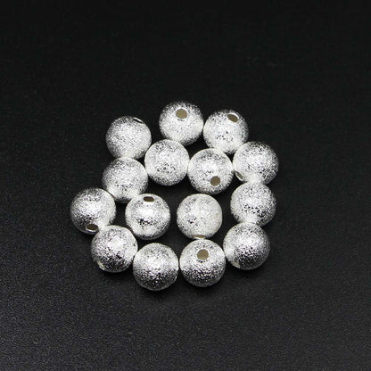 4-12mm Round Frosted Ball Spacer Beads, 20-100pcs