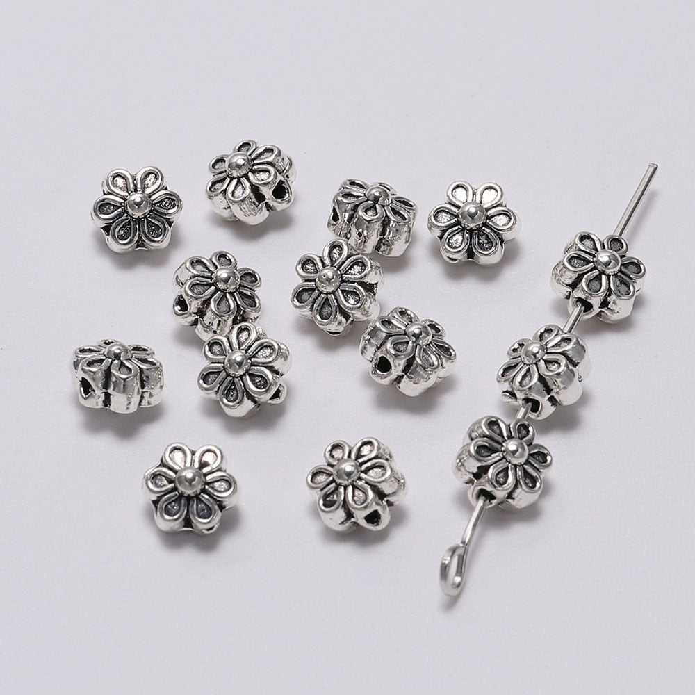 6mm Tibetan Antique Spacer Flower Bead 50pcs