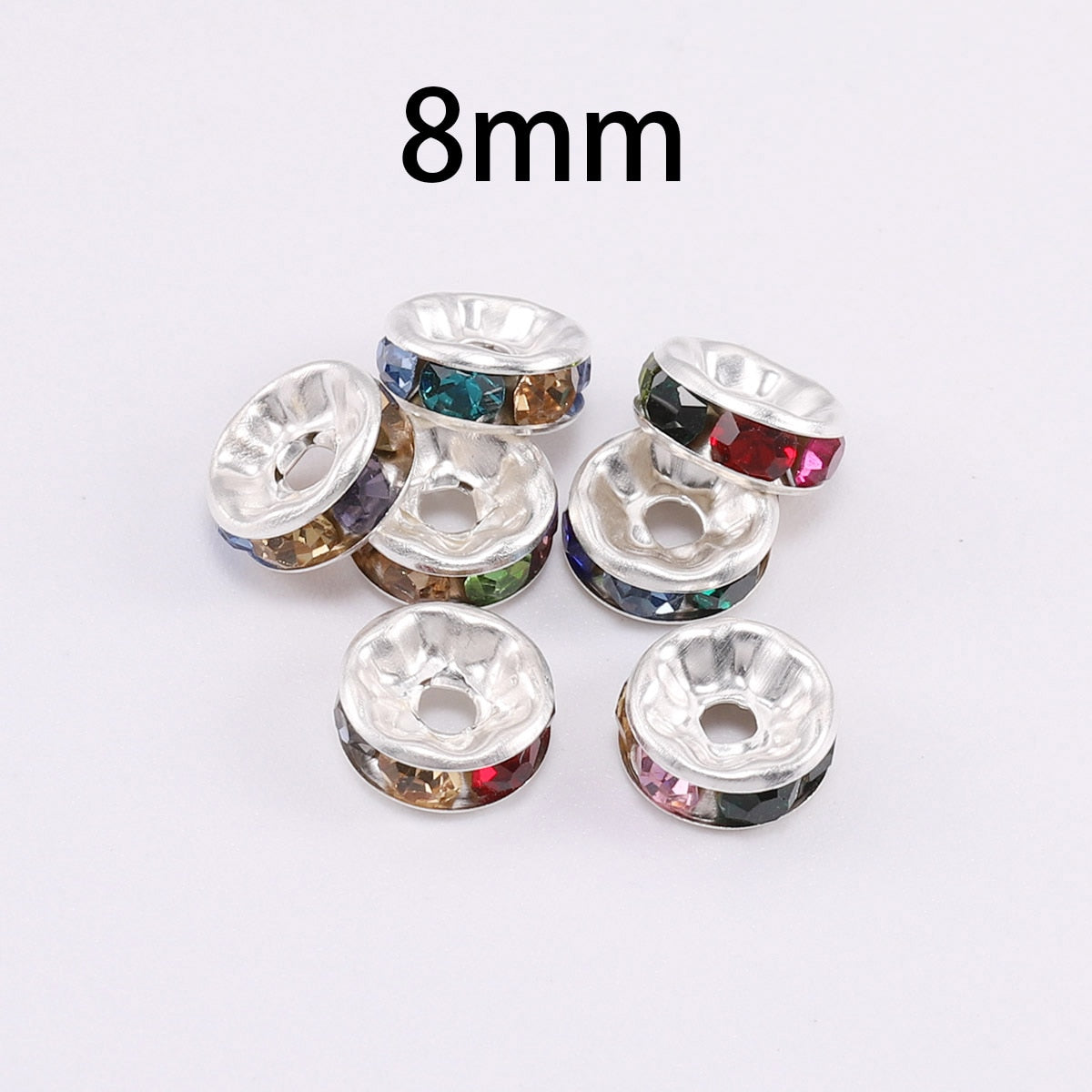 Rhinestone Rondelles Crystal Bead, 50pcs