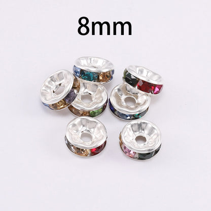 Rhinestone Rondelles Crystal Bead, 50pcs