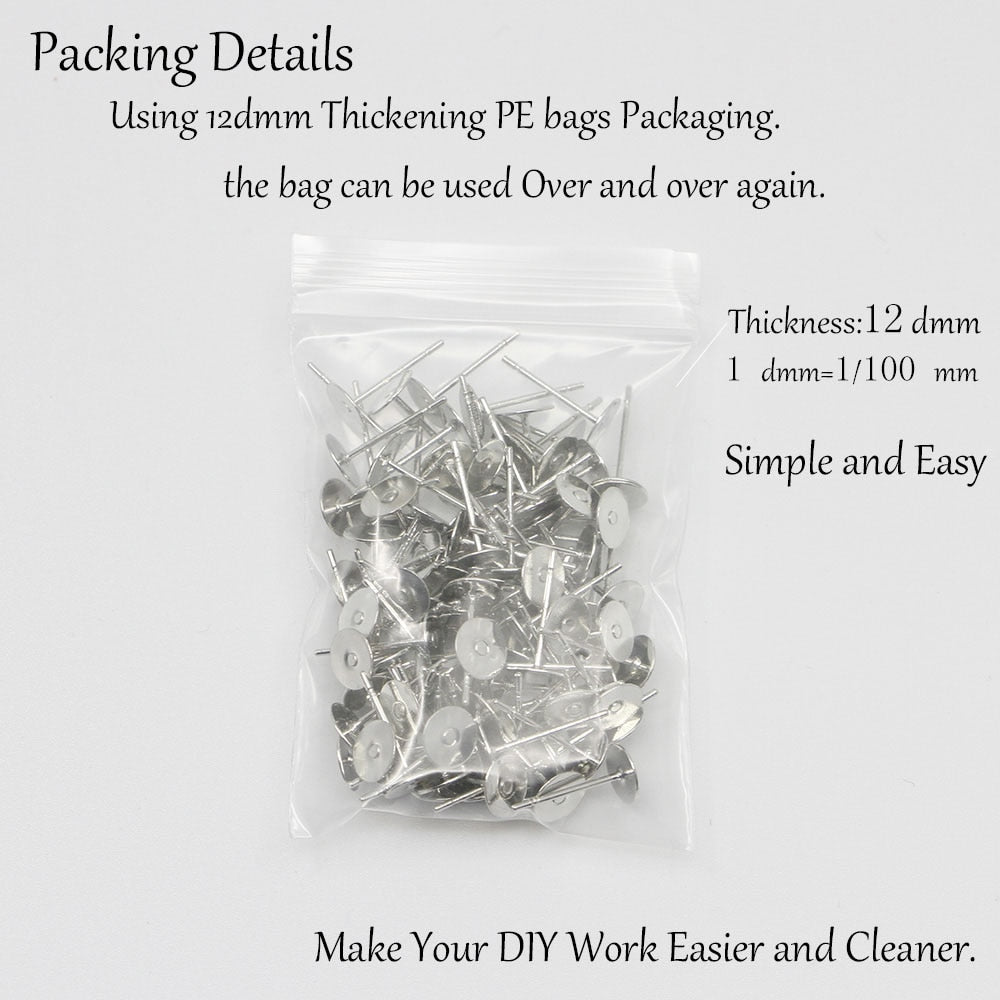 Stainless Steel Blank Earring Stud Base 3-8mm