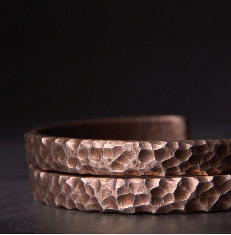 Hammered Solid Copper Vintage Cuff Bracelet