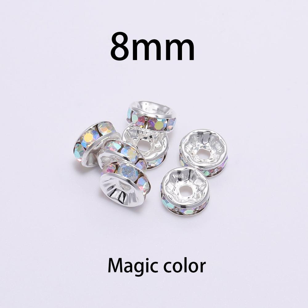Rhinestone Rondelles Crystal Bead, 50pcs