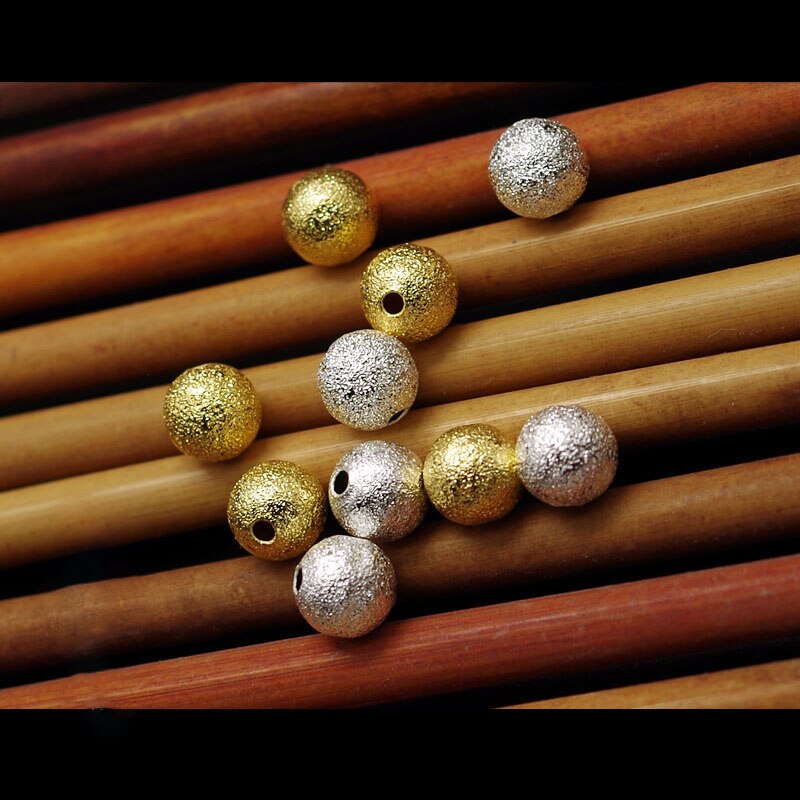 4-12mm Round Frosted Ball Spacer Beads, 20-100pcs