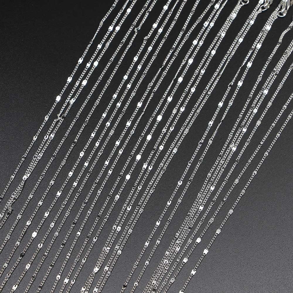 Chaînes de collier à fermoir mousqueton de 40 à 60 cm, paquet de 12 pièces