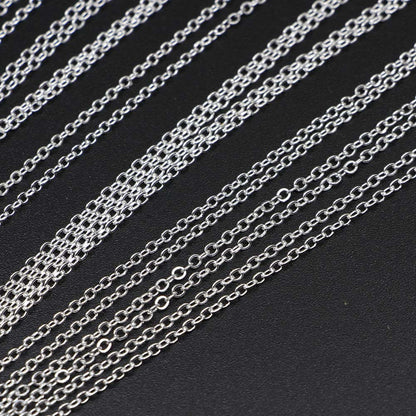 40cm White K Clasp Necklace Charm Chains, 12Pcs Pack