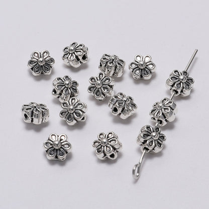 6mm Tibetan Antique Spacer Flower Bead 50pcs