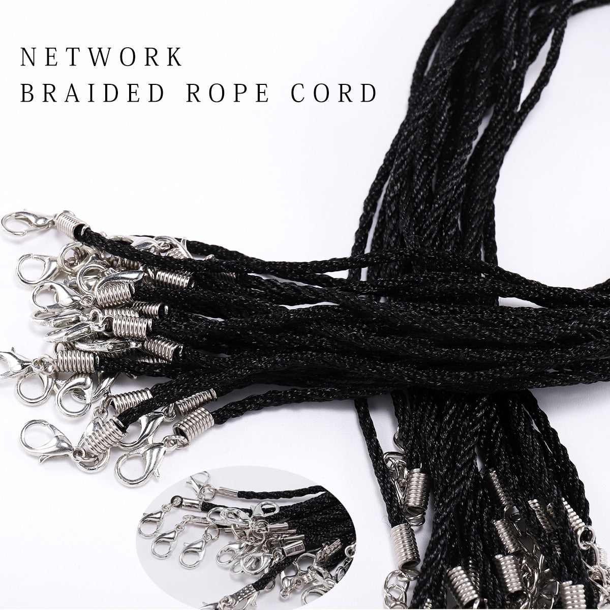 1.8mm Adjustable Braided Rope, High-Quality Nylon cord, 10pcs