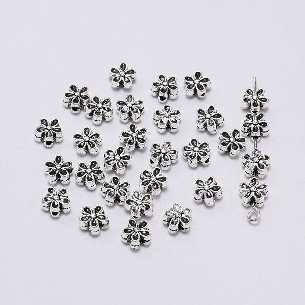 6mm Tibetan Antique Spacer Flower Bead 50pcs