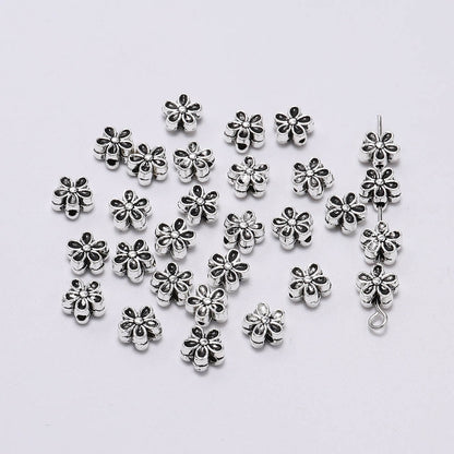 6mm Tibetan Antique Spacer Flower Bead 50pcs