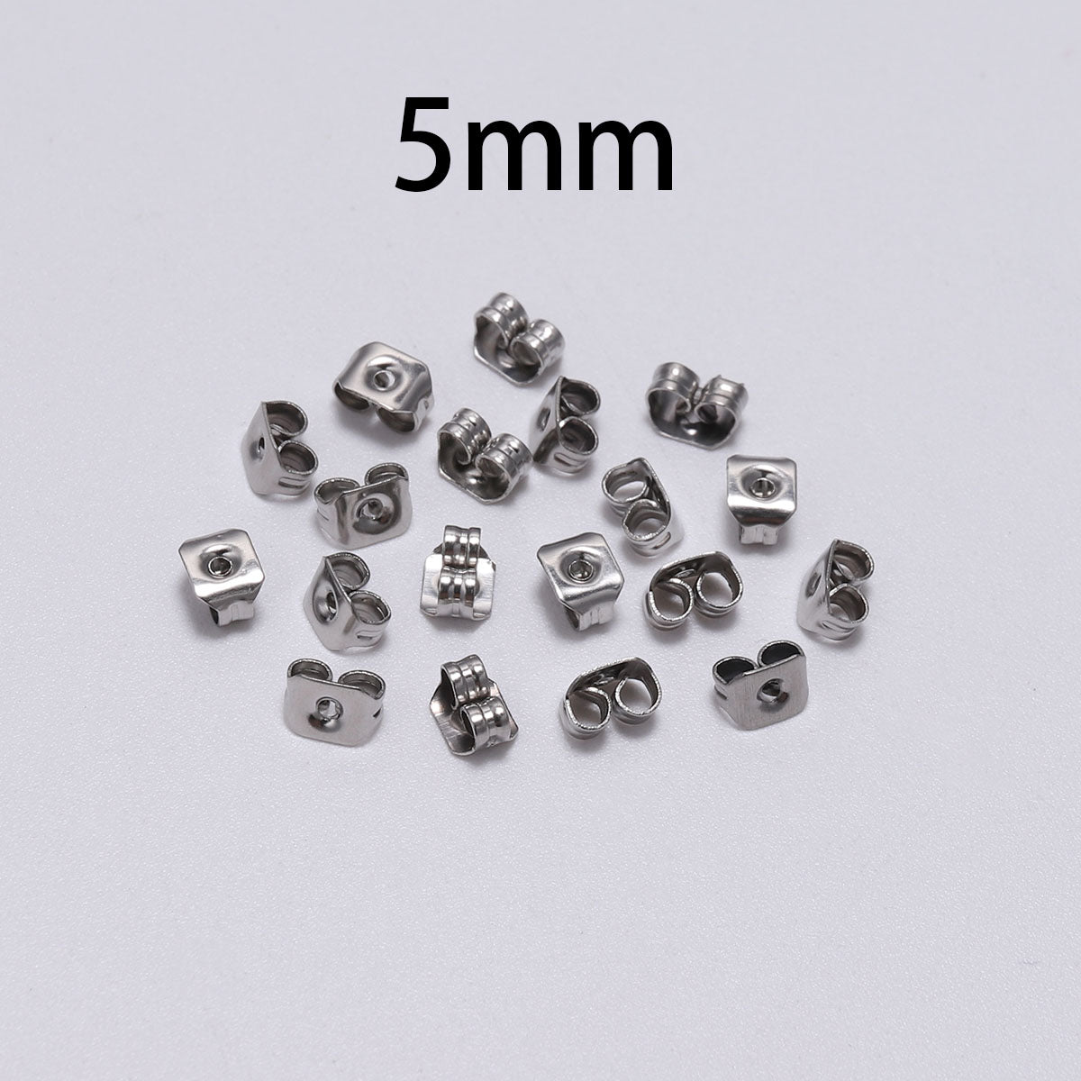 Stainless Steel Earring Back 4-8mm, 100pcs